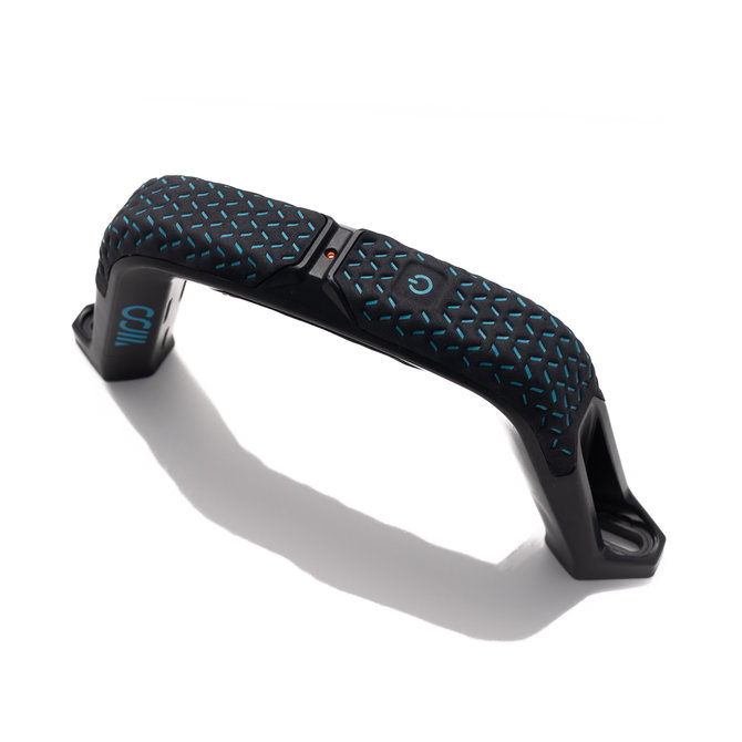 WOO Big Air Handle maniglia per kiteboard con alloggiamento sensore integrato in nero e turchese